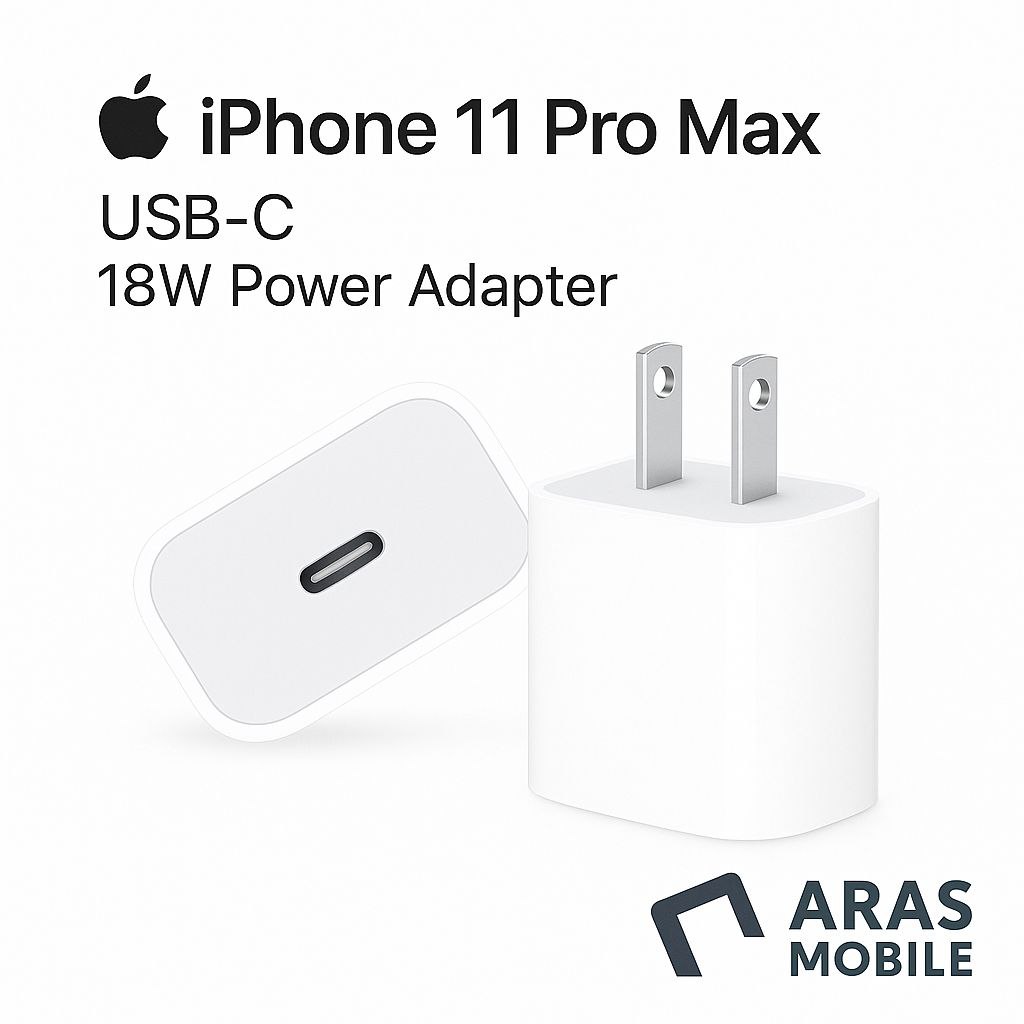 نمای نزدیک اداپتور اپل 18 وات