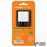 نمای پشت بسته بندی شارژر 20وات denmen مدل DC06M