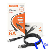 کابل شارژ سریع 6 آمپر FIRSTYOU مدل F-002 با بدنه کنفی - خروجی USB-A به Type-C