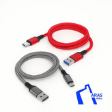 کابل شارژ سریع 6 آمپر FIRSTYOU مدل F-002 با بدنه کنفی - خروجی USB-A به Type-C